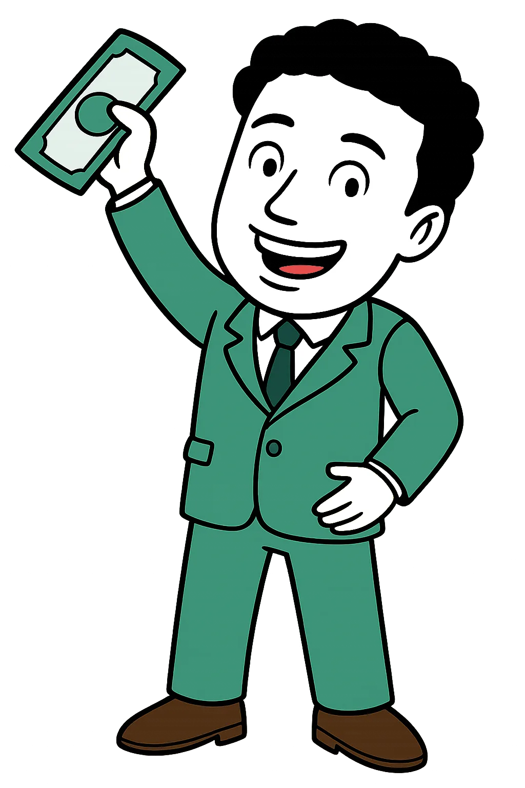 LoanFren mascot holding cash